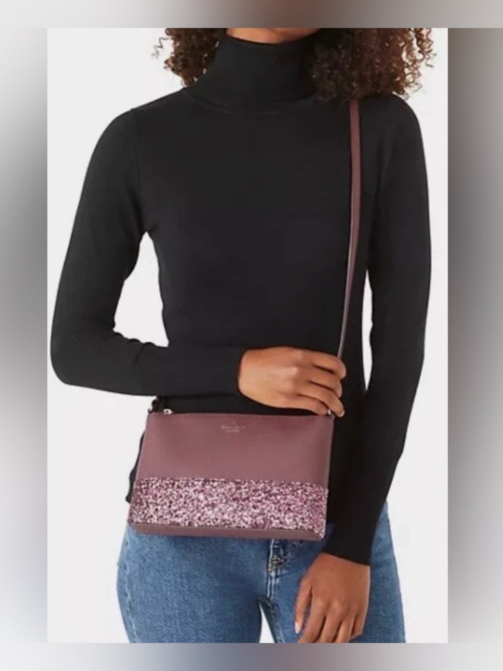 kate spade Dusty Rose Glitter Crossbody Bag
